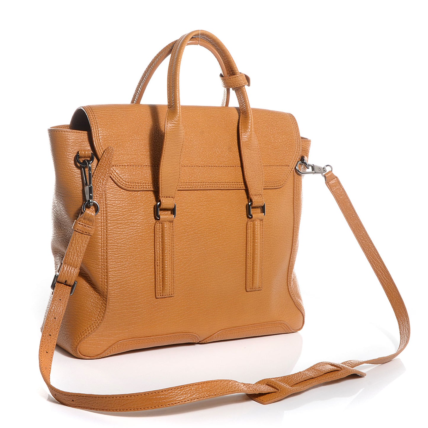 3.1 Leather Large Pashli Satchel Amber