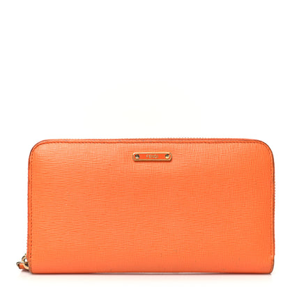 Fendi Vitello Elite Zip Around Wallet Arancio 1 of 14