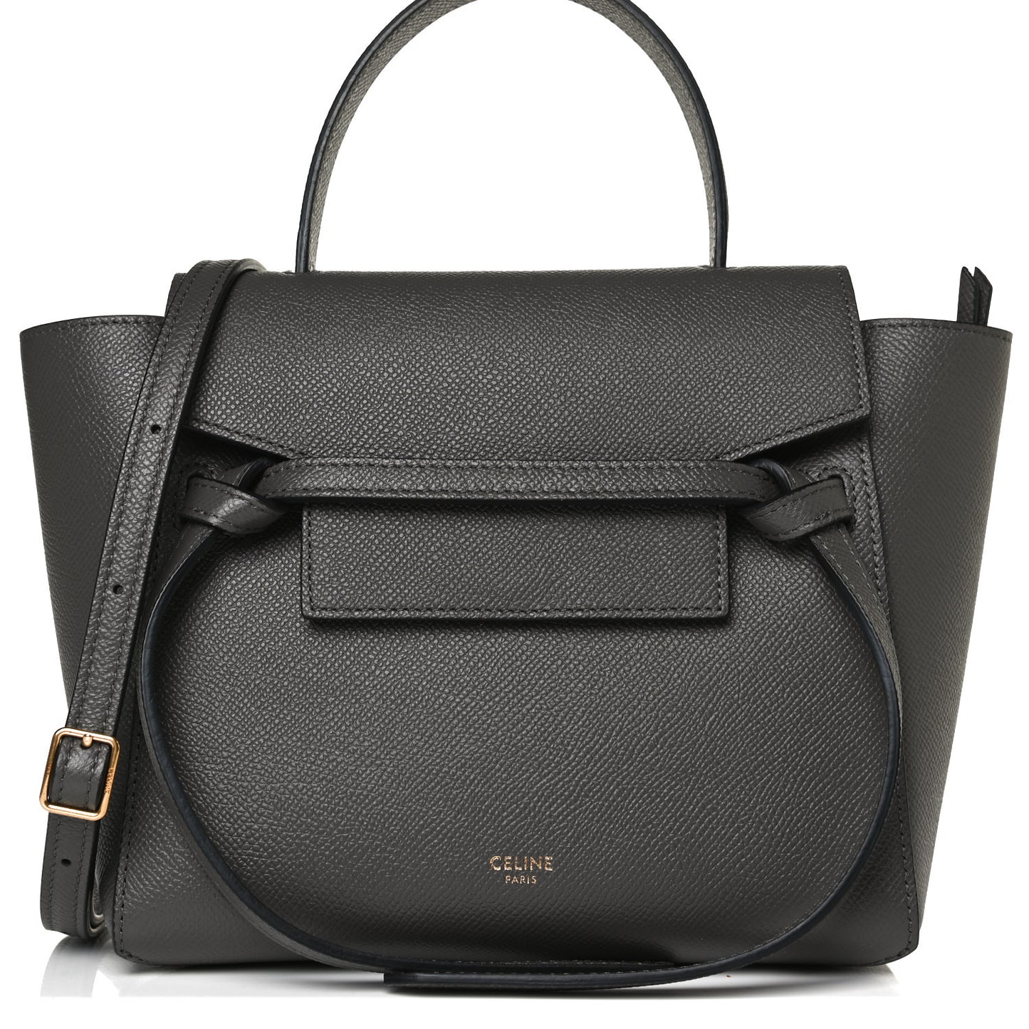 Grained Calfskin Nano Belt Bag Grey