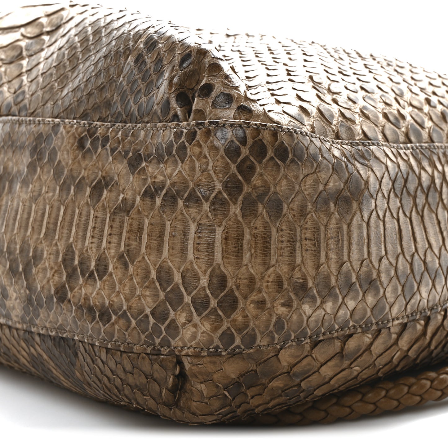 Snakeskin Medium G Wave Shoulder Bag Caramel
