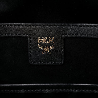 MCM Suede Crystal Victory Patch Backpack Black 6 of 12