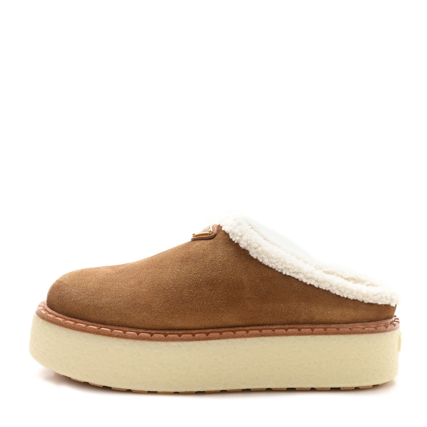 Shearling Suede Scamosciato Delave Winter Mules 38.5 Cannella