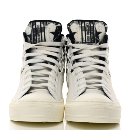 Christian Dior Canvas Embroidered Womens Walk'n' Dior Star High Top Sneakers 36 White Navy 2 of 8