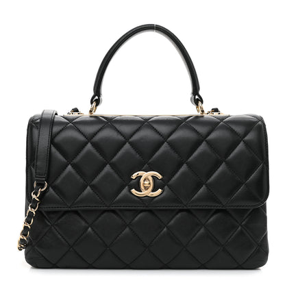 Chanel Lambskin Quilted Medium Trendy CC Flap Dual Handle Bag Black 1 of 12