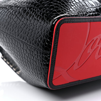 Christian Louboutin Crocodile Embossed Calfskin Spiked Small Cabarock Shopper Tote Black 7 of 10