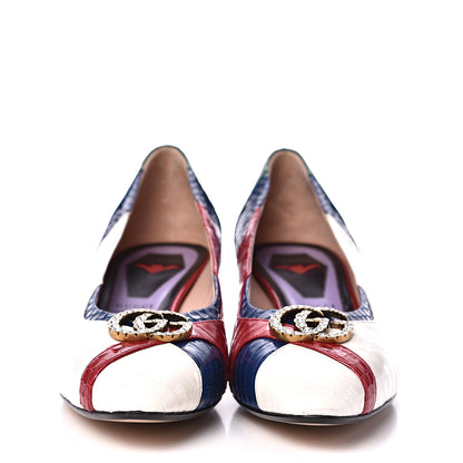 Gucci Snakeskin Crystal Double G Pumps 41 Multicolor 2 of 11