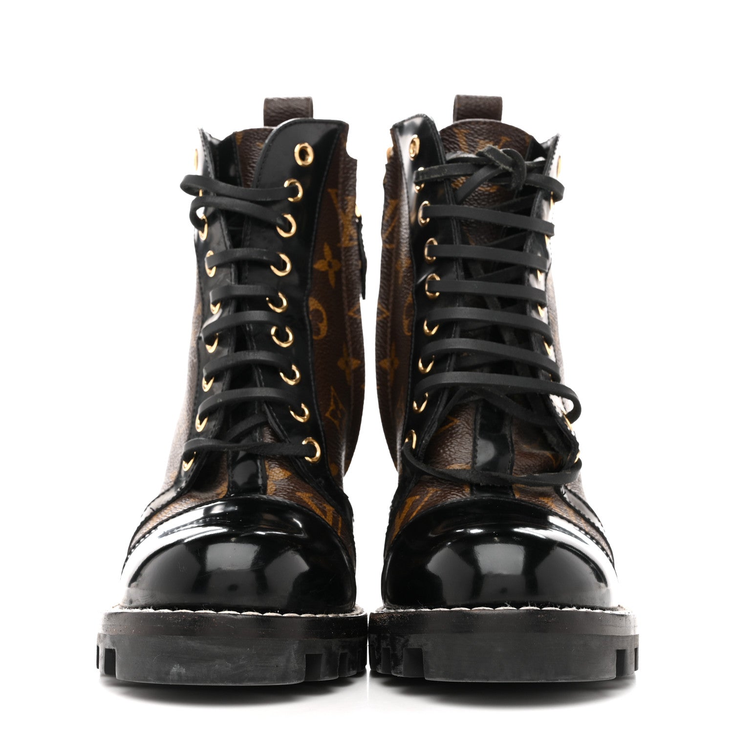Louis Vuitton Patent Calfskin Monogram Star Trail Ankle Boots 36 Black 3 of 14
