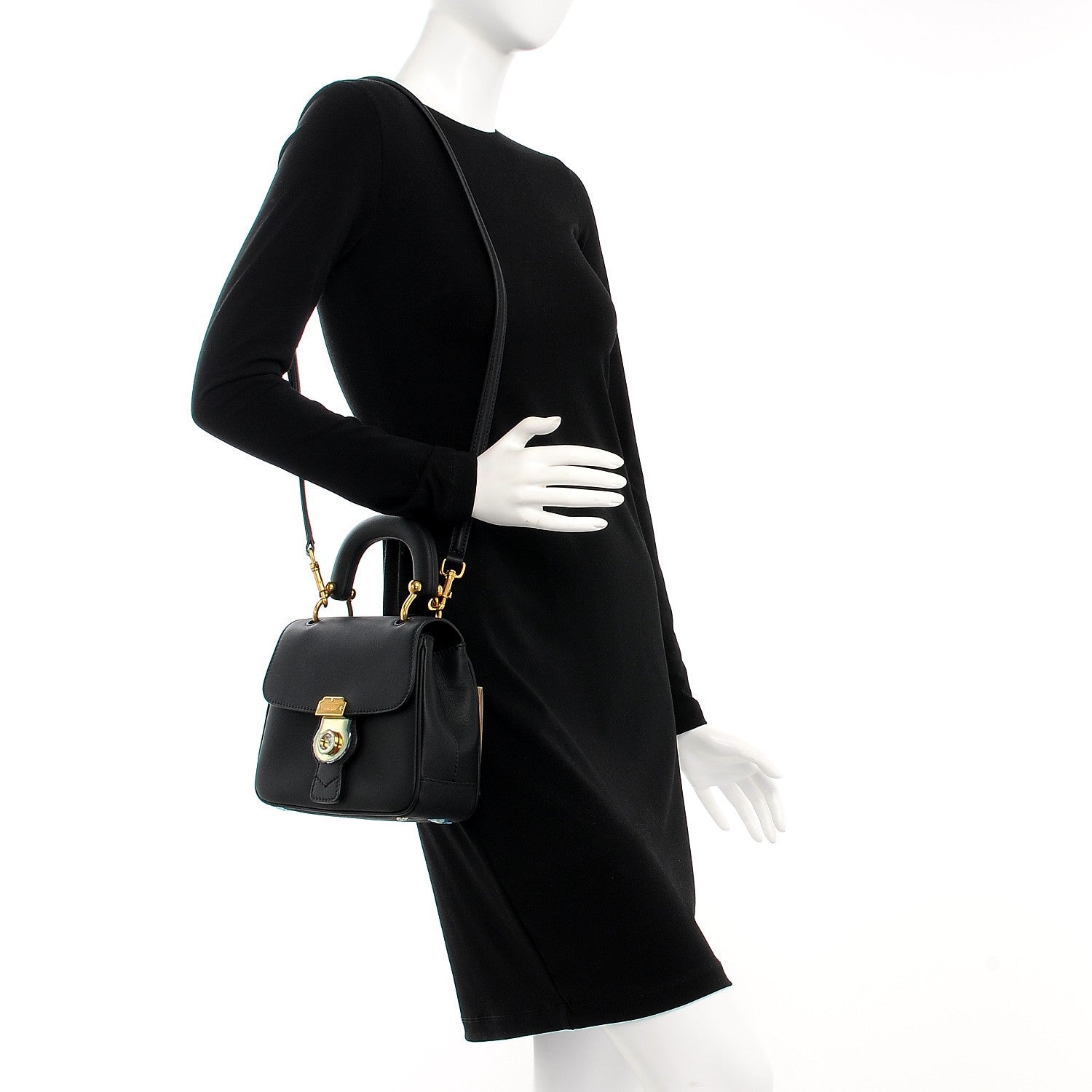 Burberry Trench Calfskin Small DK88 Top Handle Bag Black 2 of 8