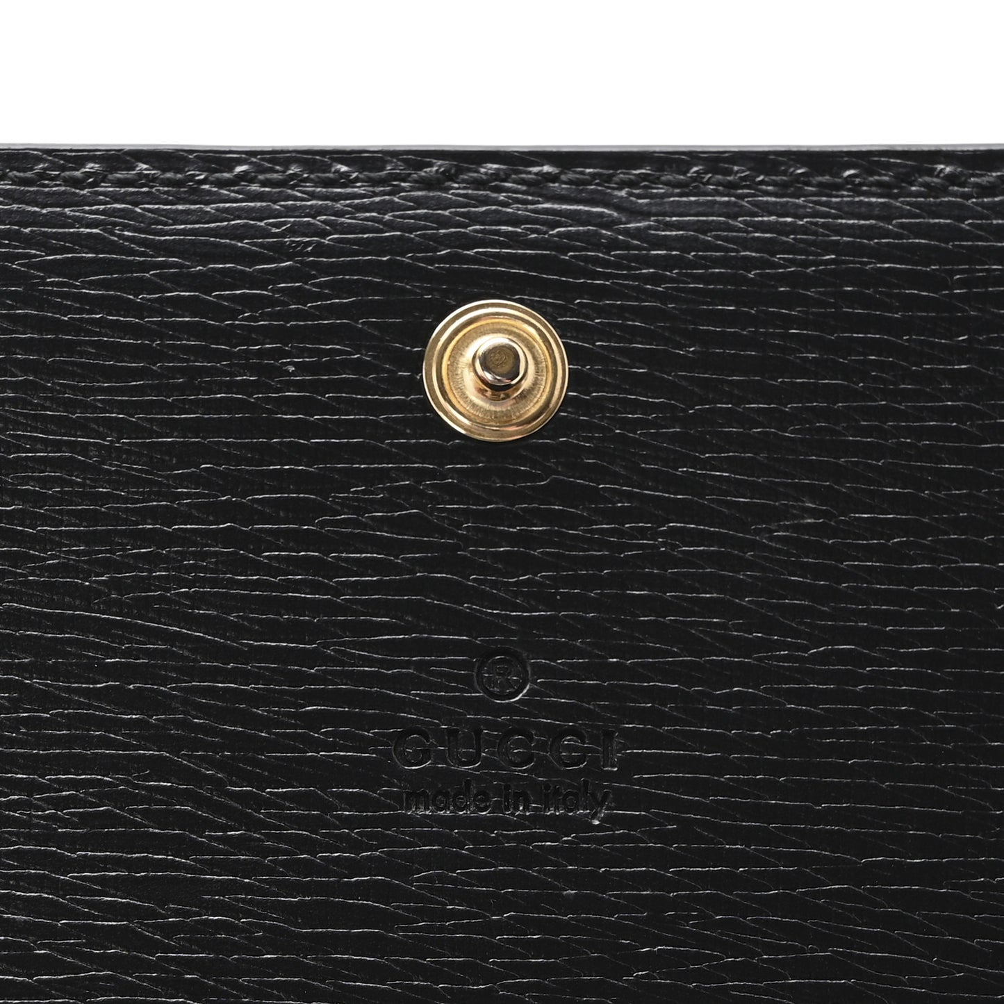 Azalea Calfskin Script Card Case Black