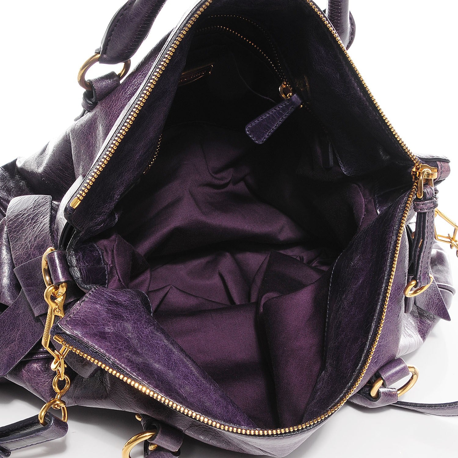 Miu Miu Vitello Lux Large Bow Bag Viola 5 of 10