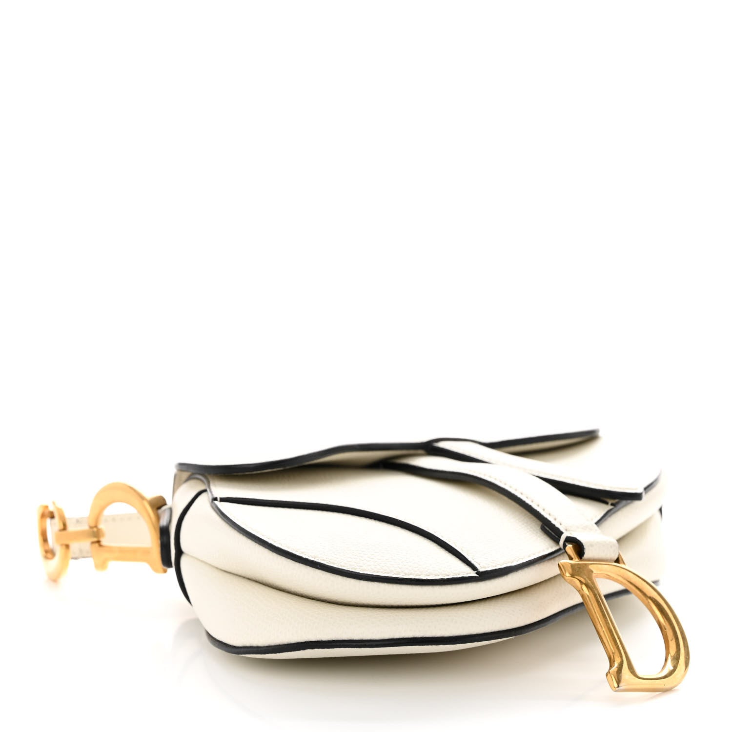 Christian Dior Grained Calfskin Mini Saddle Bag White 4 of 10