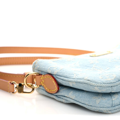 Louis Vuitton Monogram Denim Liv Pochette Sky Blue 10 of 11