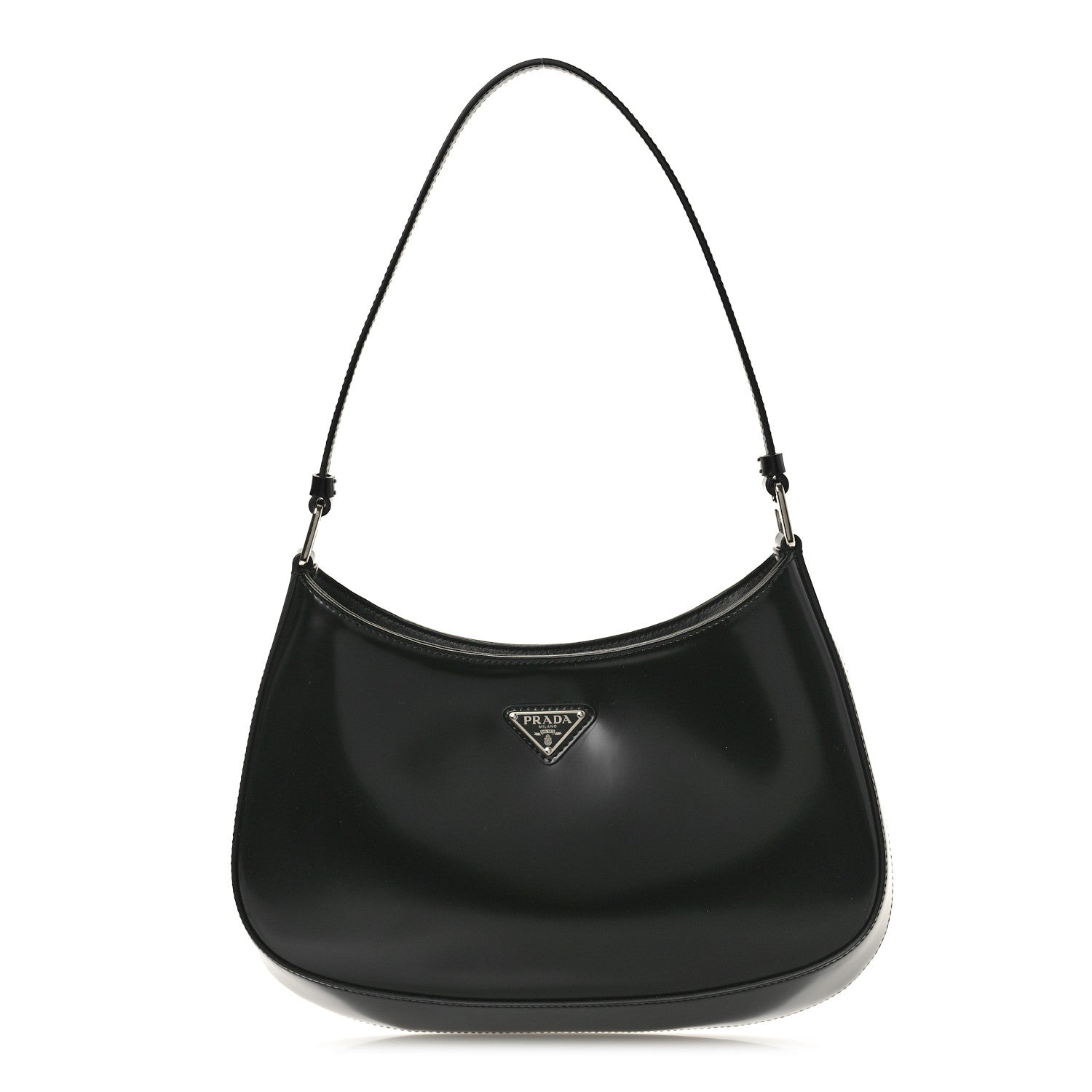 Prada Spazzolato Cleo Shoulder Bag Black 1 of 9