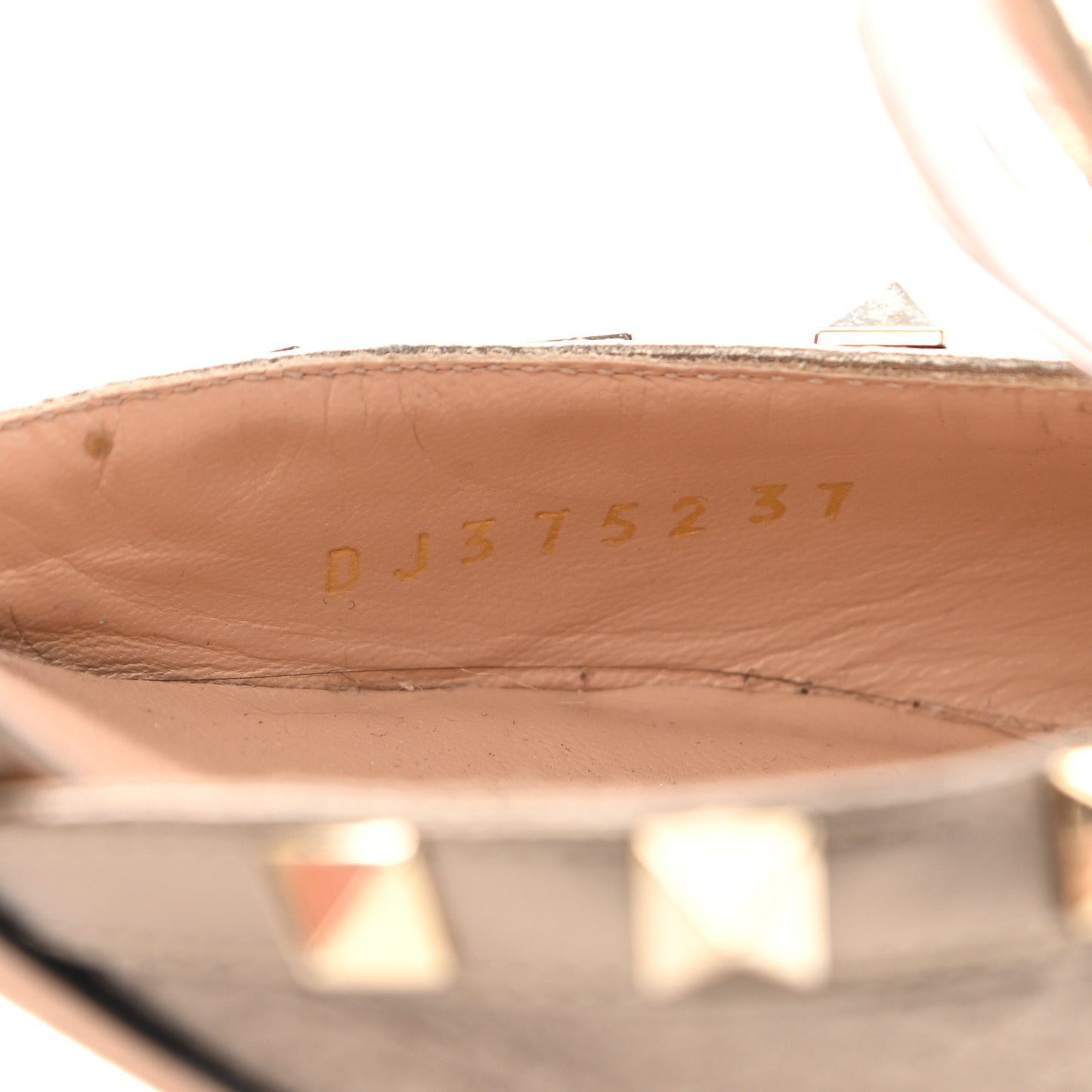 Metallic Pebbled Calfskin Rockstud Ankle Strap 65mm Pumps 37 Sasso