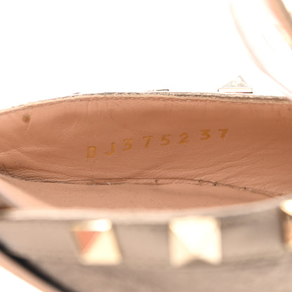 Valentino Garavani Metallic Pebbled Calfskin Rockstud Ankle Strap 65mm Pumps 37 Sasso 8 of 8
