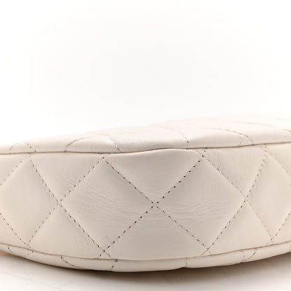 Chanel Aged Calfskin Quilted Small Chanel 19 Hobo White 9 of 10