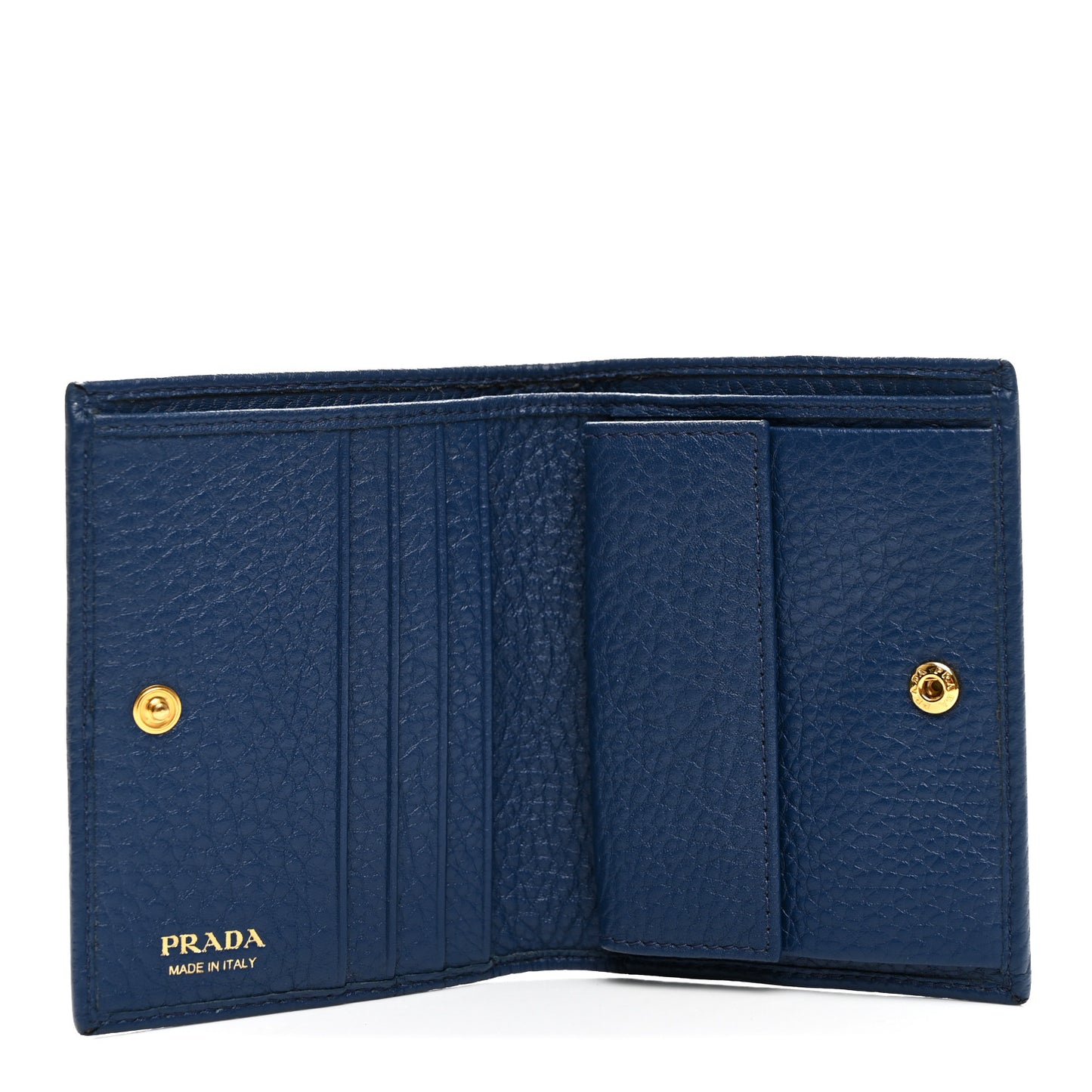 Vitello Daino Small Bi-Fold Wallet Bluette Bluette