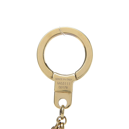 Louis Vuitton Brass Enamel Fleur De Monogram Bag Charm Chain Gold 3 of 5