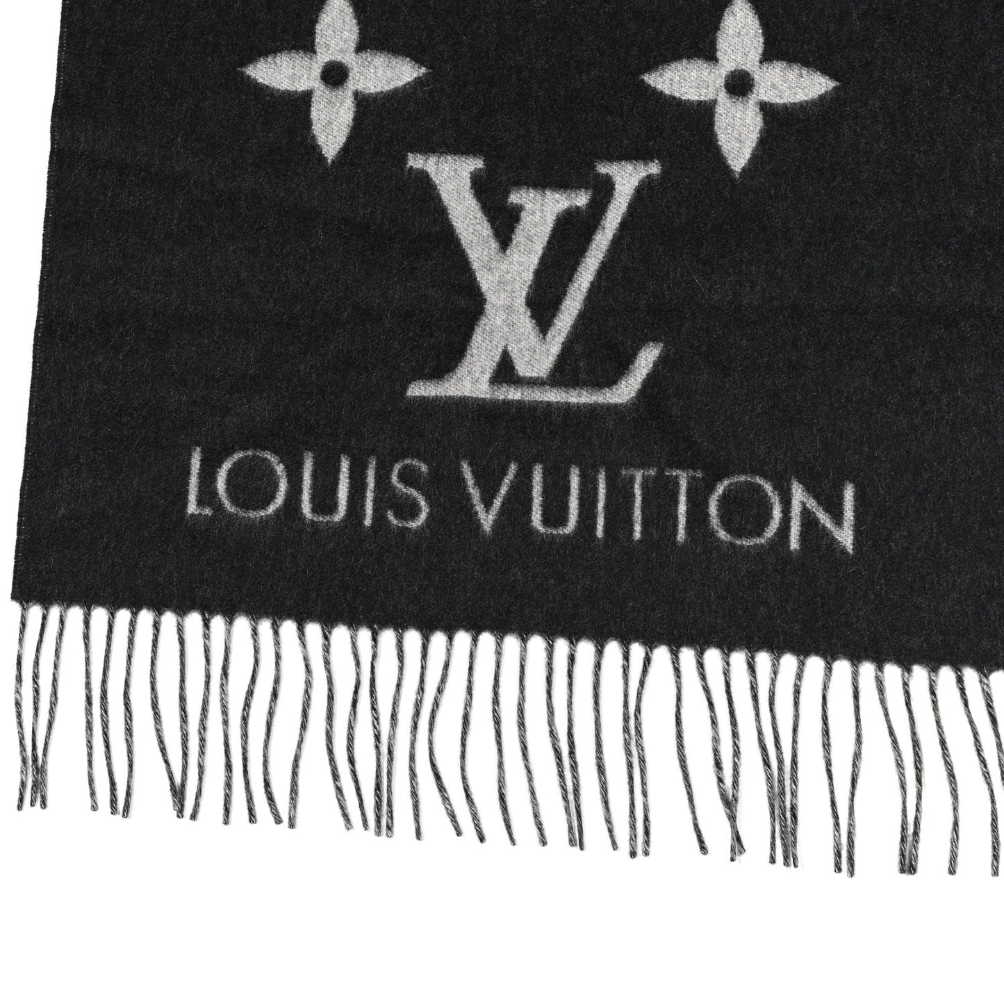 Cashmere Monogram Reykjavik Scarf Black