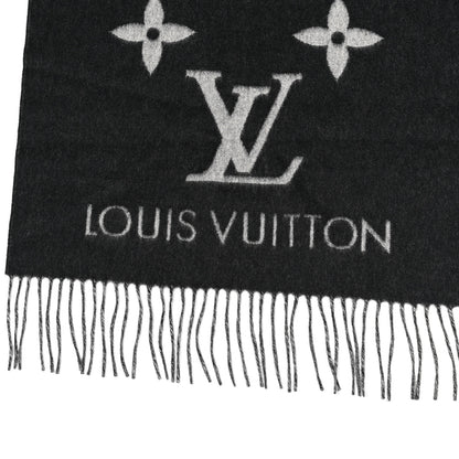 Louis Vuitton Cashmere Monogram Reykjavik Scarf Black 3 of 4