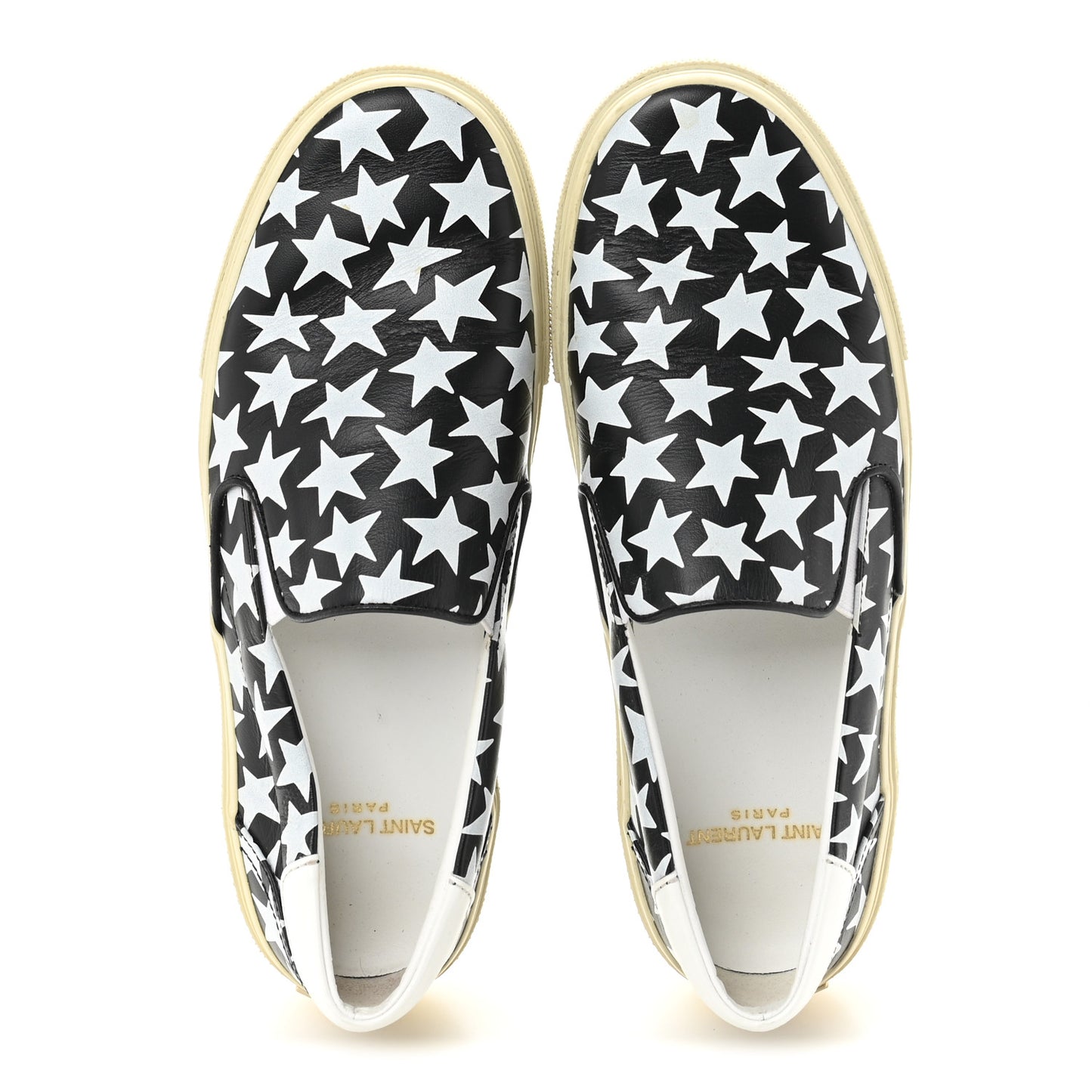 Calfskin Star Skate Slip On Sneakers 37 Black Blue Optique
