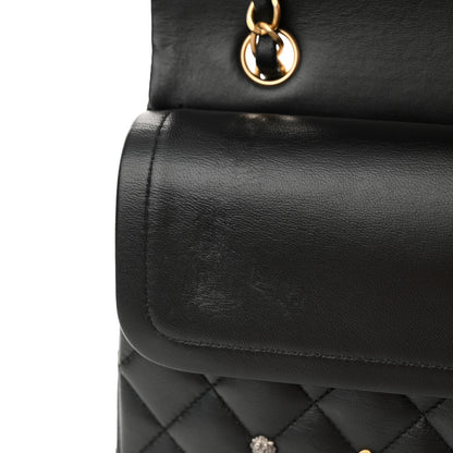 Chanel Lambskin Quilted Studded Medium Double Flap Black 11 of 11