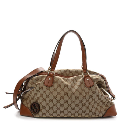 Gucci Monogram Small Brick Lane Boston Light Brown 1 of 12