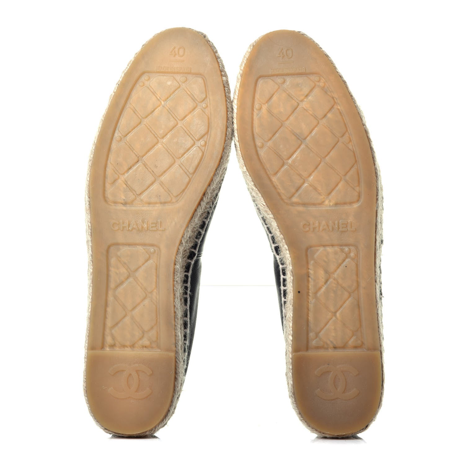 Chanel Lambskin CC Espadrilles 40 Black 5 of 10