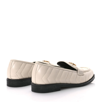 Gucci Nappa Matelasse Double G Marmont Loafers 37 Cream 5 of 8