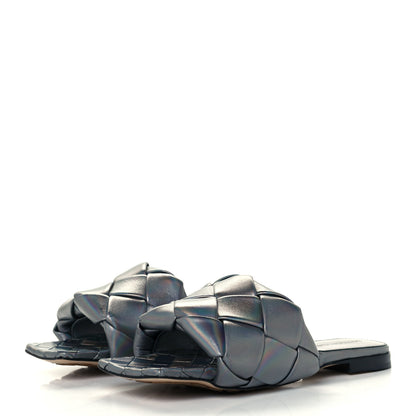 Bottega Veneta Laser Nappa Maxi Intrecciato Lido Flat Sandals 38 Oyster 3 of 9