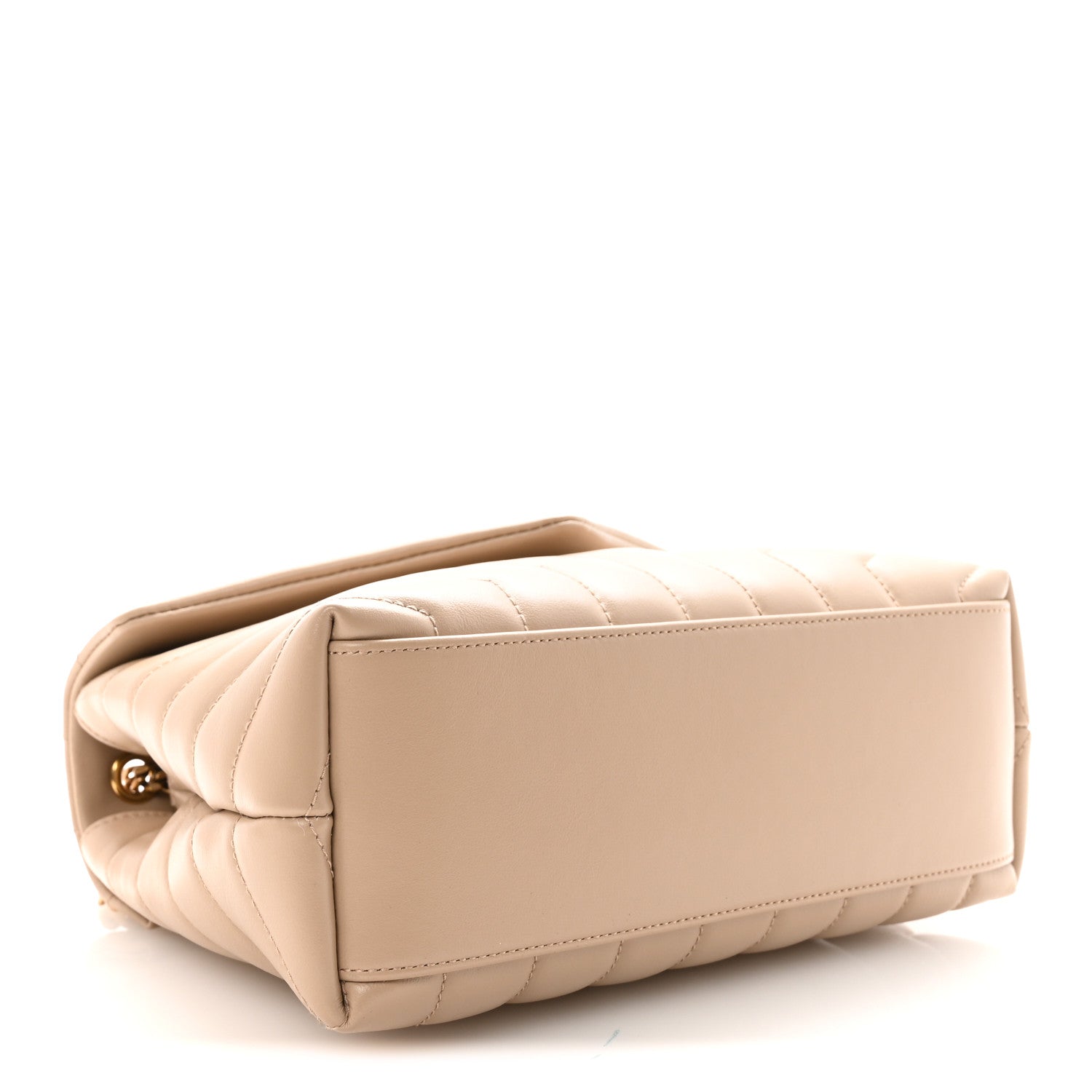Saint Laurent Calfskin Y Quilted Monogram Small Loulou Chain Satchel Dark Beige 4 of 10