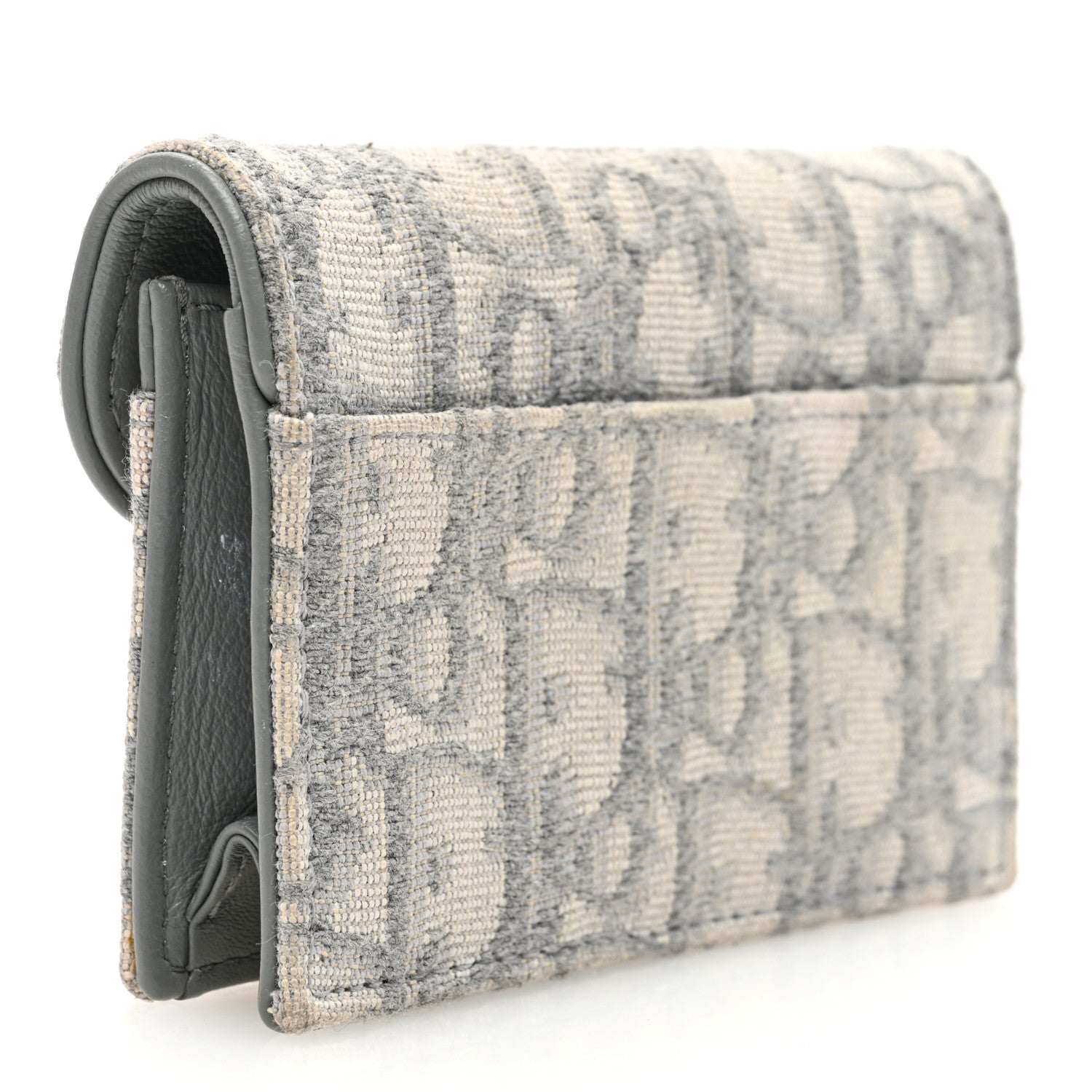 Christian Dior Oblique Saddle Card Holder Gray 3 of 7