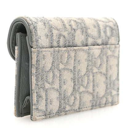 Christian Dior Oblique Saddle Card Holder Gray 3 of 7
