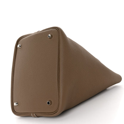 Hermes Taurillon Clemence Picotin Lock 22 MM Etoupe 10 of 11