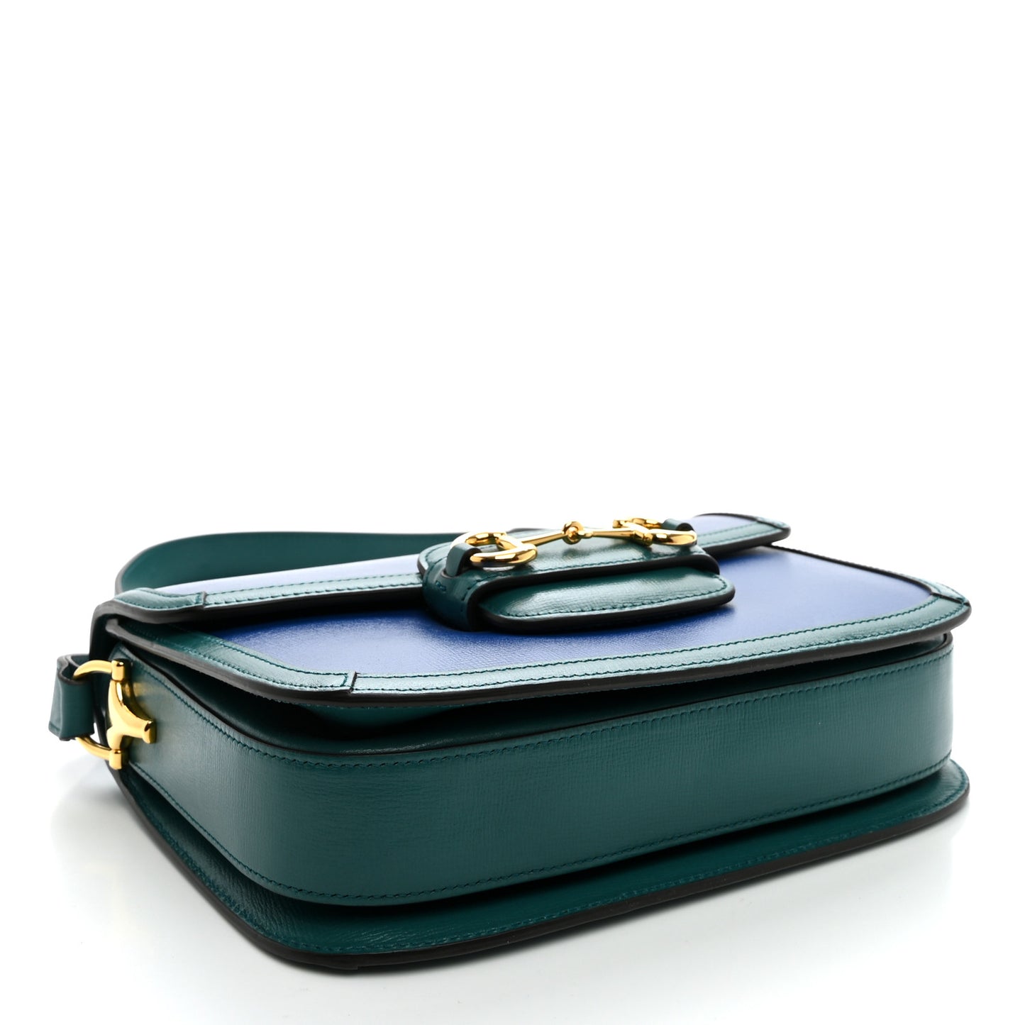 Azalea Calfskin Horsebit 1955 Shoulder Bag Imperial Blue Pavone