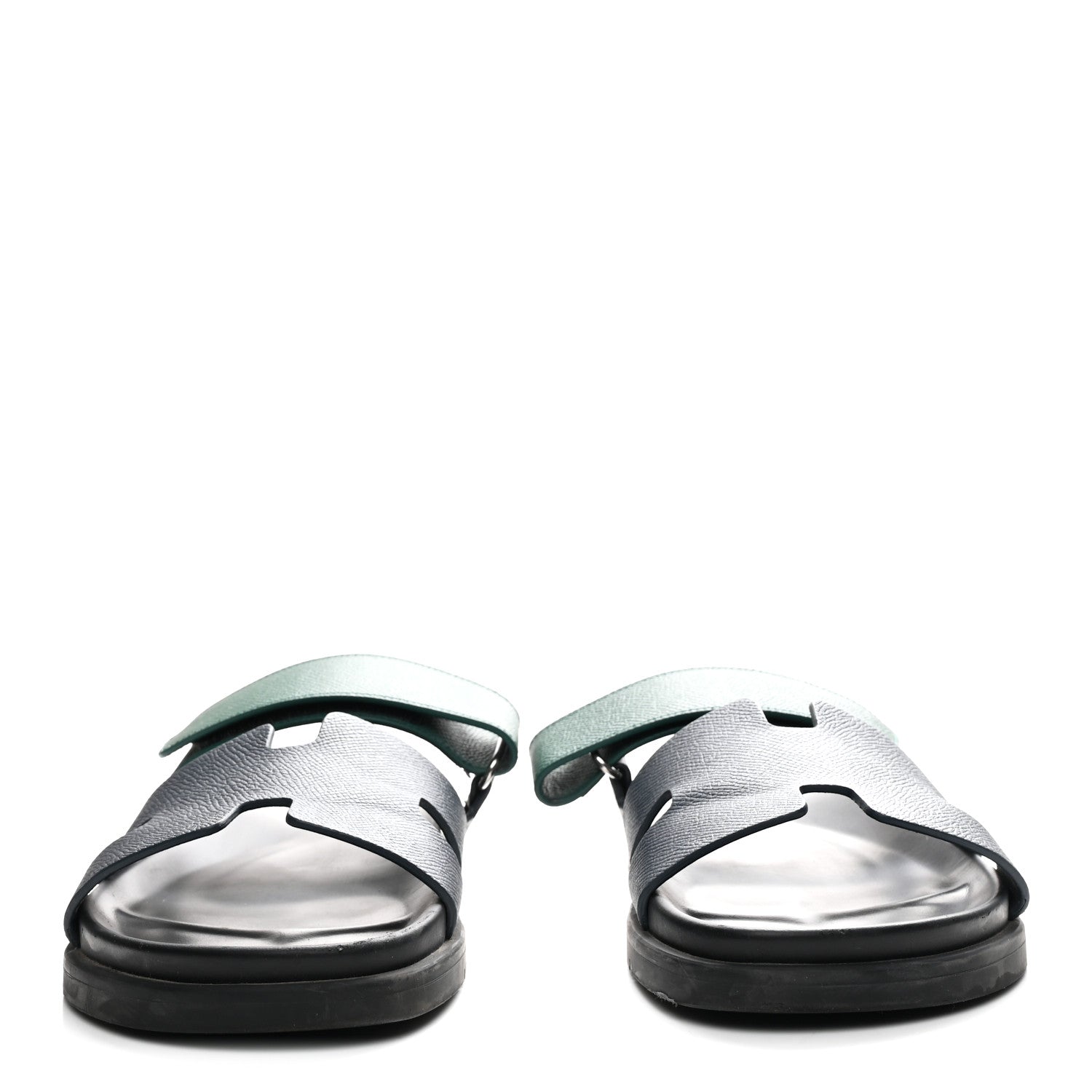 Hermes Epsom Mens Chypre Sandals 41 Bleu Celeste Vert Oyat 3 of 11