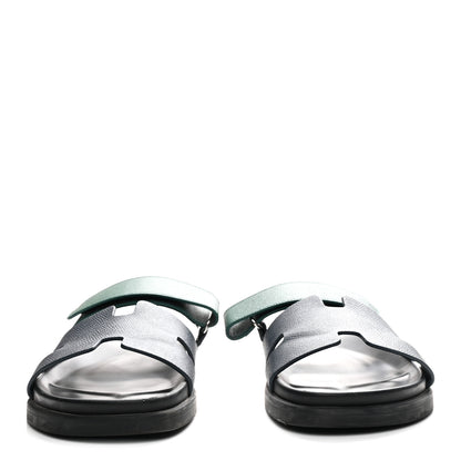Hermes Epsom Mens Chypre Sandals 41 Bleu Celeste Vert Oyat 3 of 11