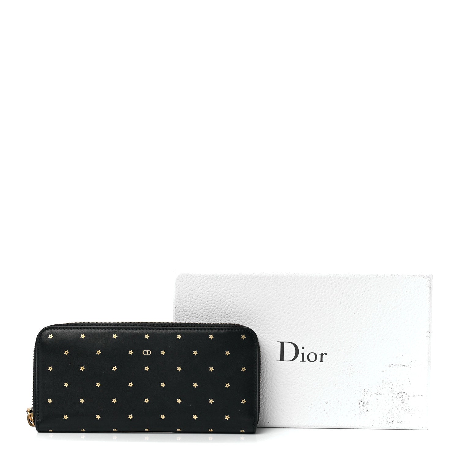 Christian Dior Calfskin Stars Voyageur Zip Around Wallet Black 13 of 13