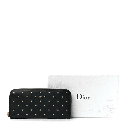 Christian Dior Calfskin Stars Voyageur Zip Around Wallet Black 13 of 13