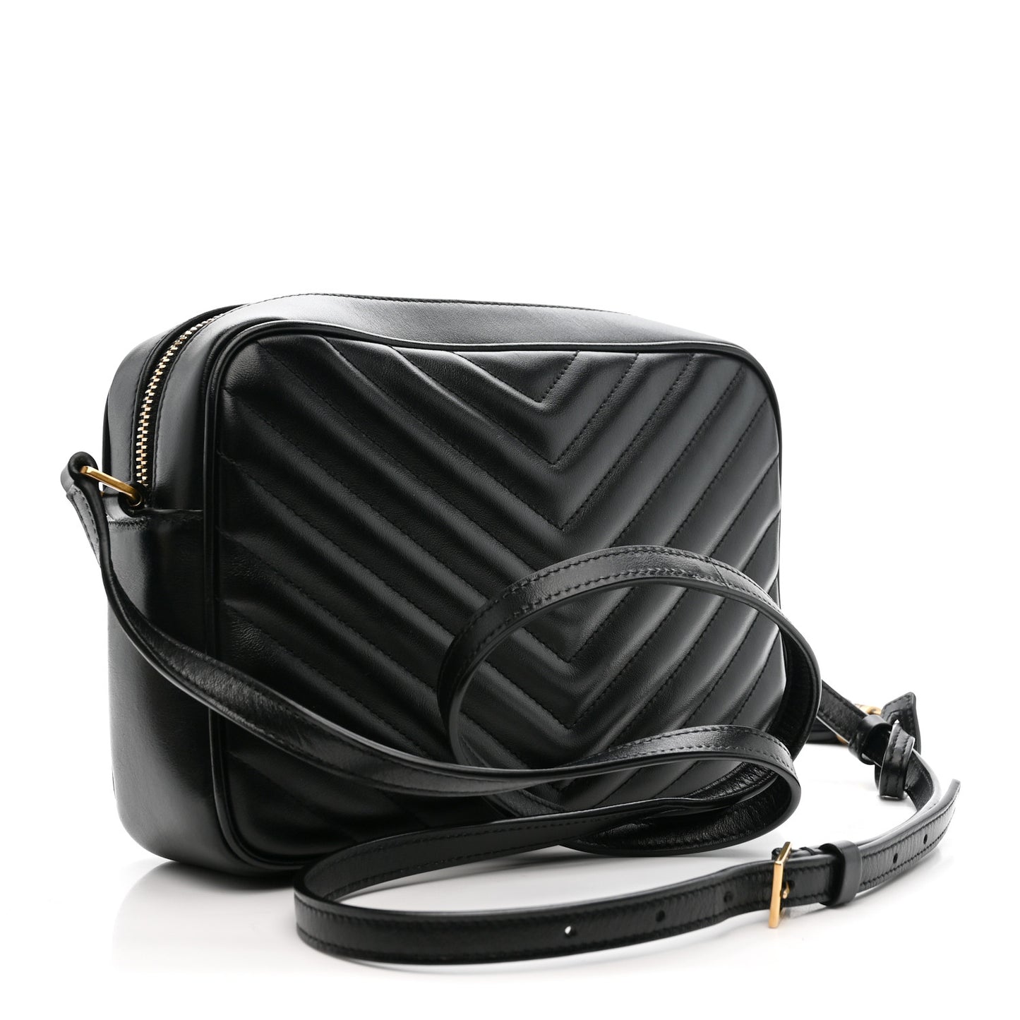 Calfskin Matelasse Monogram Lou Camera Bag Black