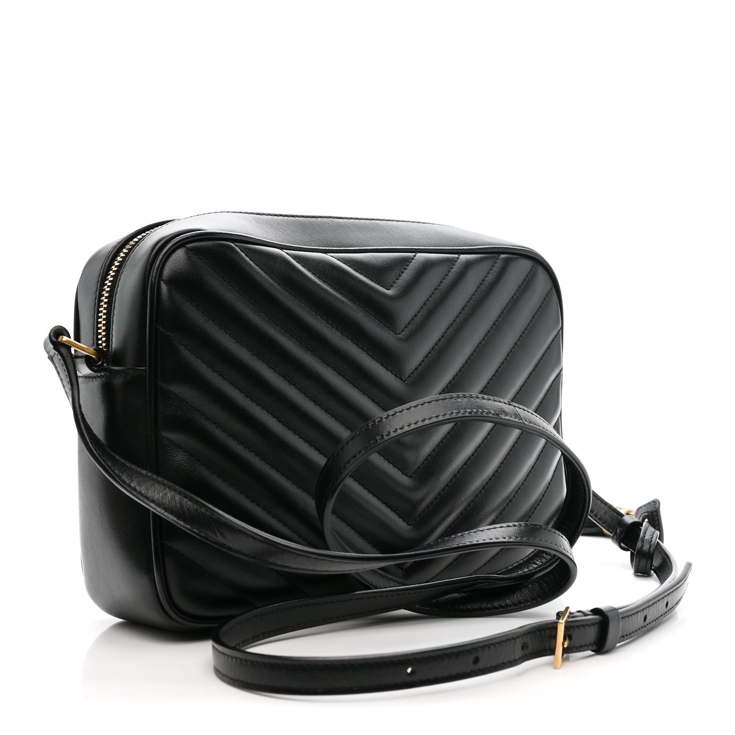 Saint Laurent Calfskin Matelasse Monogram Lou Camera Bag Black 2 of 10