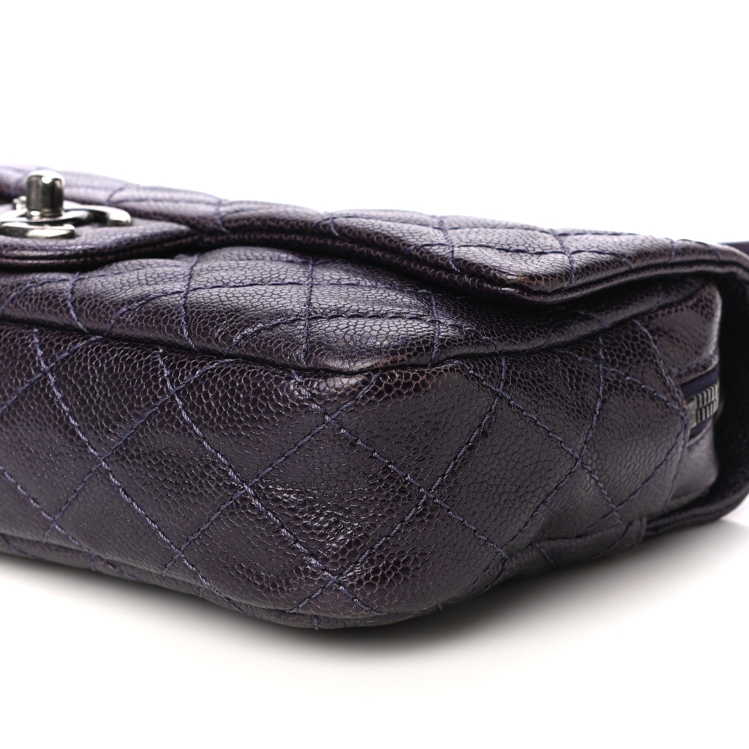 Chanel Caviar Quilted Jumbo Easy Flap Purple 10 of 11
