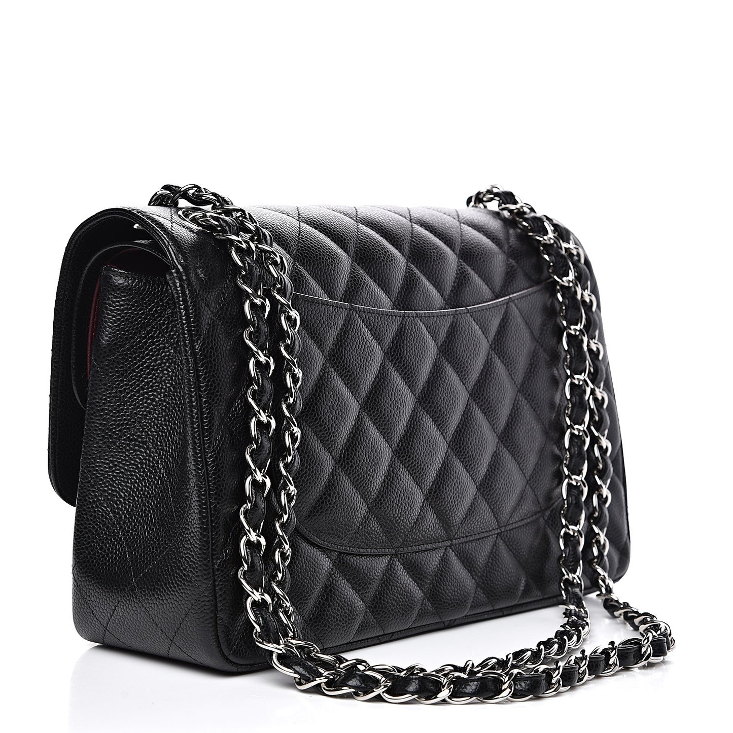 Caviar Quilted Jumbo Double Flap Black