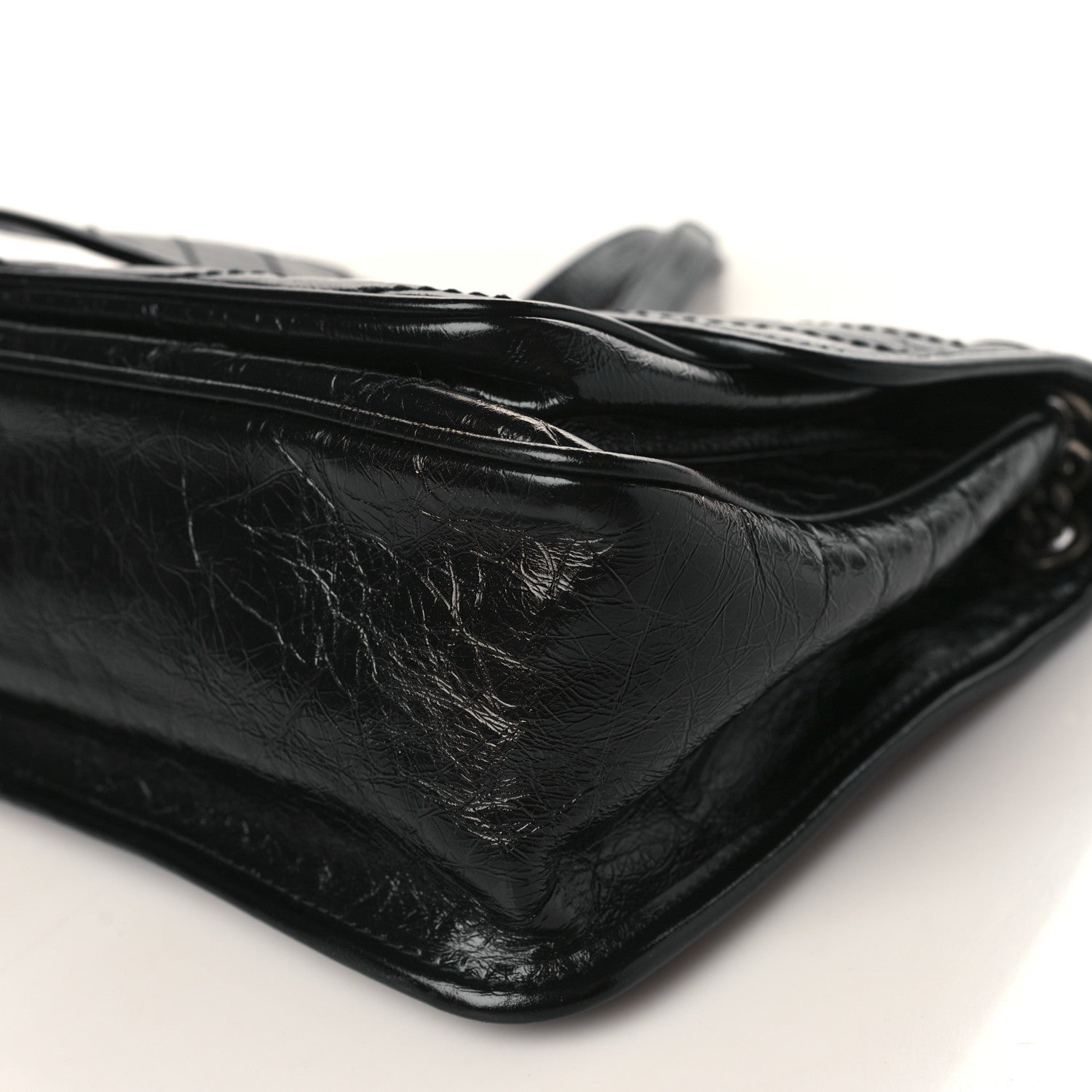 Saint Laurent Crinkled Calfskin Matelasse Monogram Medium Niki Chain Satchel Black 8 of 8