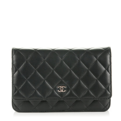 Chanel Lambskin Quilted Wallet On Chain WOC Black 1 of 8