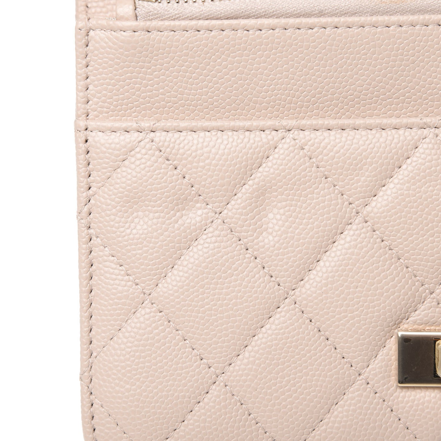 Lambskin Quilted Golden Class Wallet on Chain WOC Light Pink
