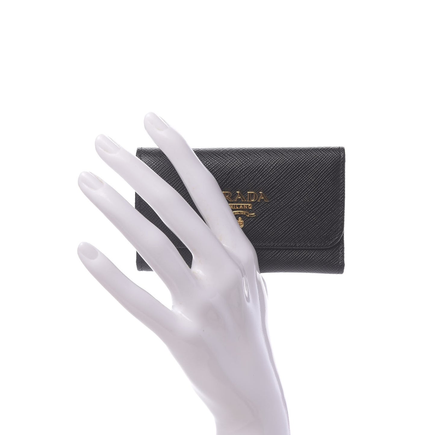 Saffiano Metal 6 Key Holder Black