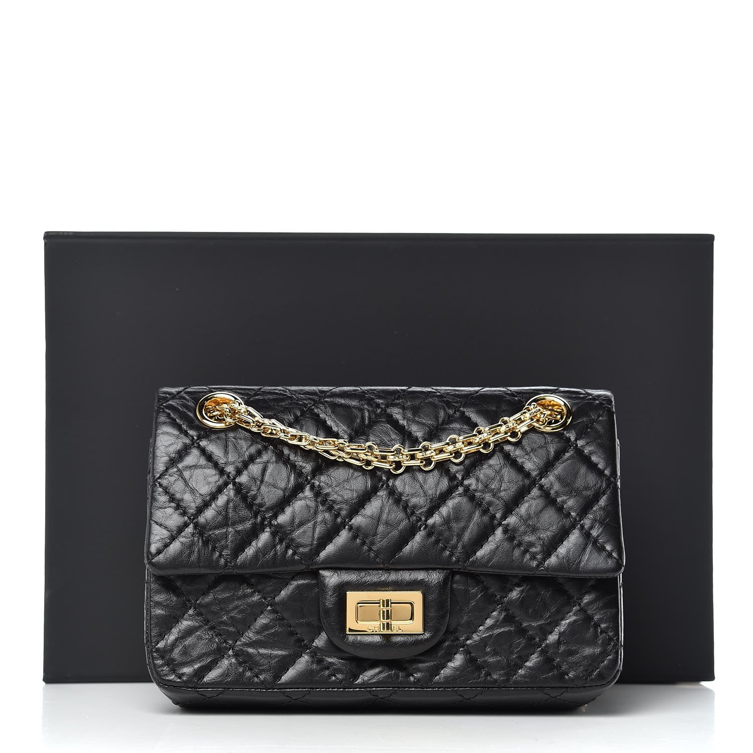Chanel Aged Calfskin Quilted 2.55 Reissue Mini Flap Black 12 of 12