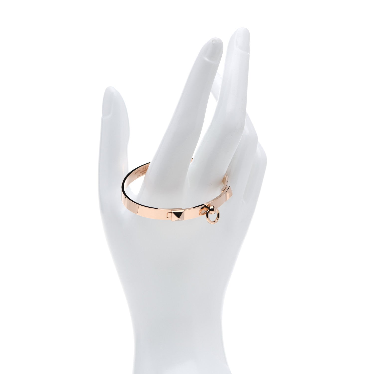 Hermes 18K Rose Gold PM Collier De Chien Bracelet SH 2 of 5