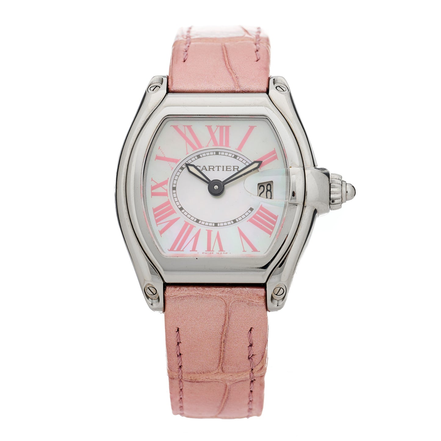 Stainless Steel Alligator Mother of Pearl 31mm Roadster Quartz Watch Pink